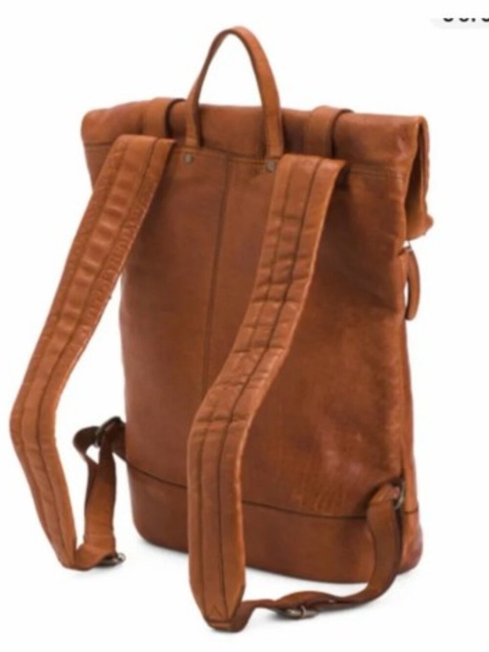 Vilenca Holland Tan Leather Roll-Top Backpack - Picture 2 of 4